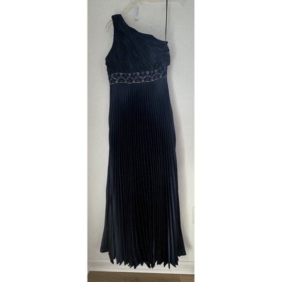 JS Collections WMN Evening Gown 8 Navy Empire Waist Pleated Whimsygoth Y2K Rare - Picture 9 of 9